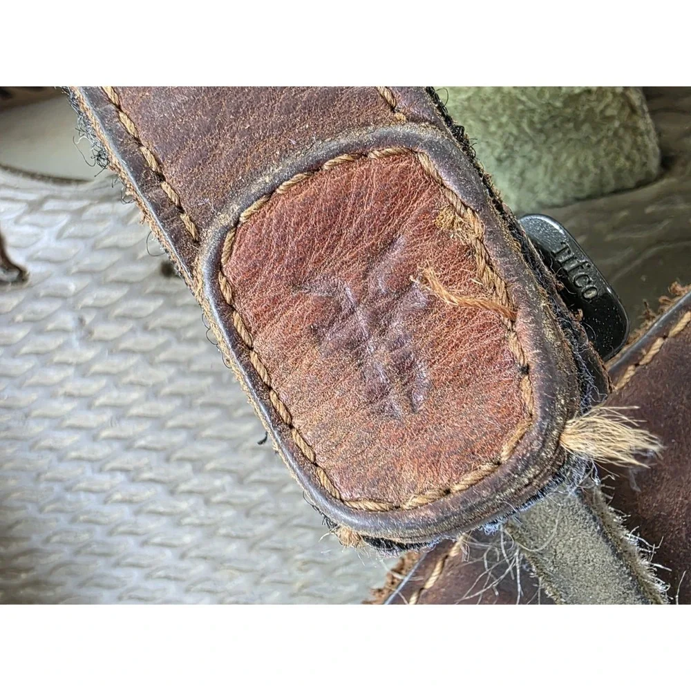 Vtg Frye Leather Fisherman Sandals Brown Adjustable Hook Loop Mens 10.5 Est